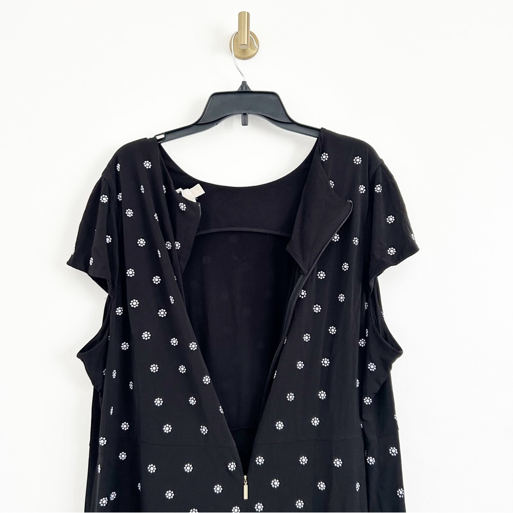 Michael Michael Kors Black Short Sleeve Mini Dress with Textured Floral Size 3X - Picture 8 of 8